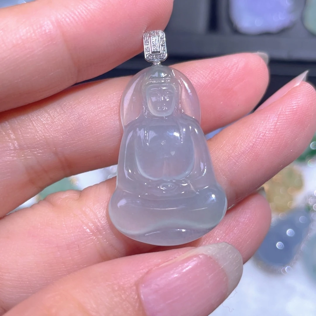 颈饰18K金镶嵌翡翠翡翠