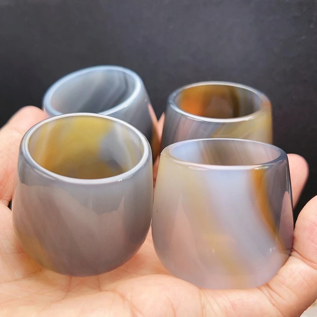 未镶嵌玛瑙/玉髓珠宝半成品随机4发一