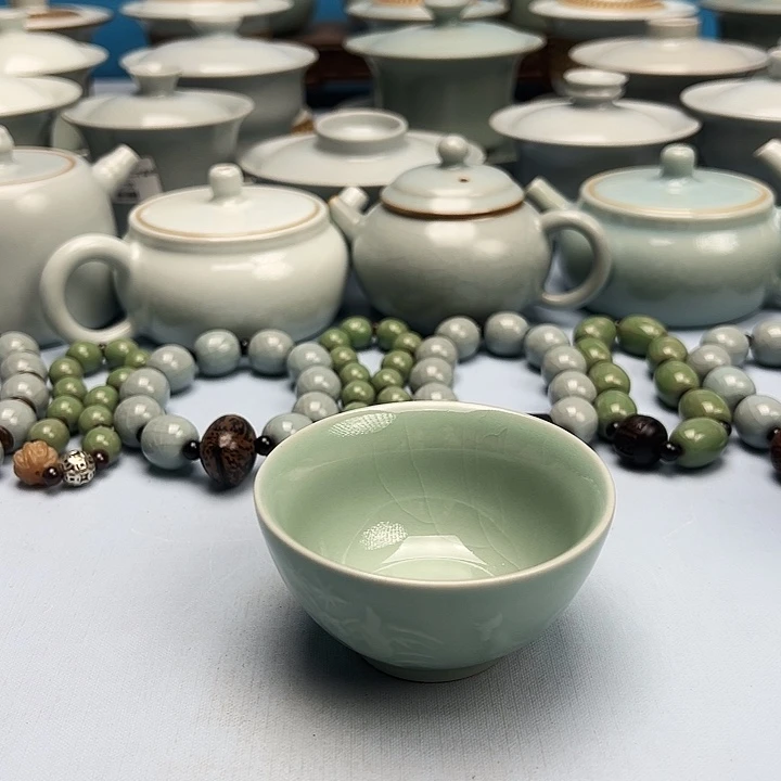 杯翠绿釉鸡缸杯原矿原釉原产地