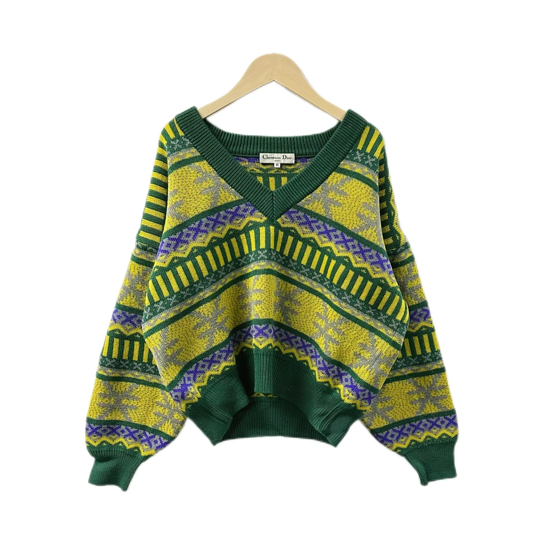 95新 DIOR/迪奥 针织彩虹拼色毛衣/fy1924