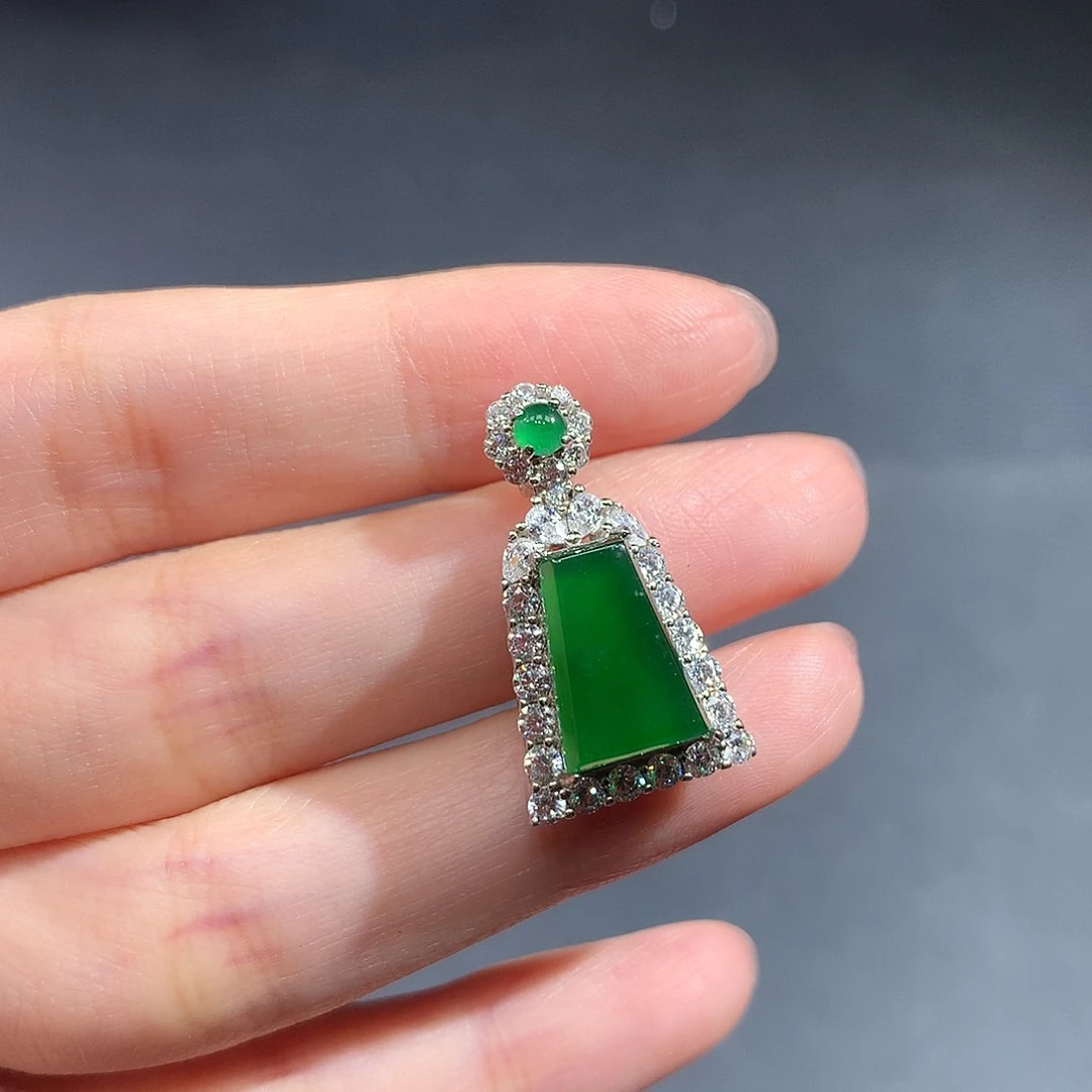 银S925镶嵌戒指翡翠翡翠