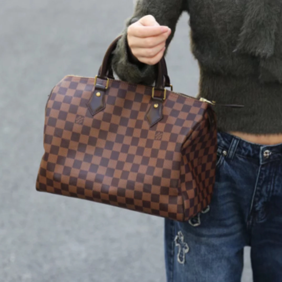 95新 LouisVuitton/路易威登 lv棋盘格30手提973081