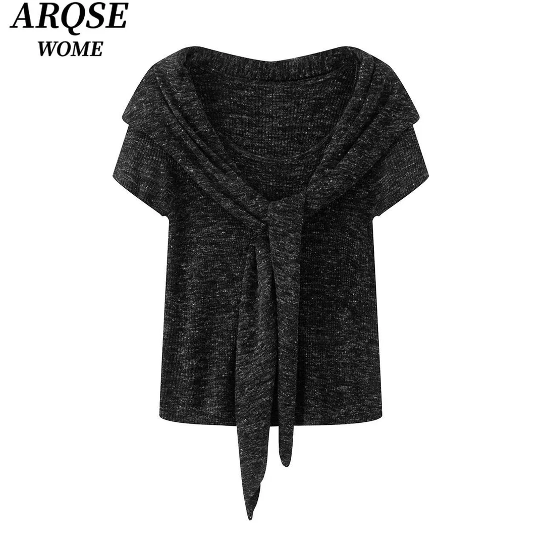 【上衣】【商场同款】2025夏秋季新可脱卸披肩针织衫短袖上衣3105