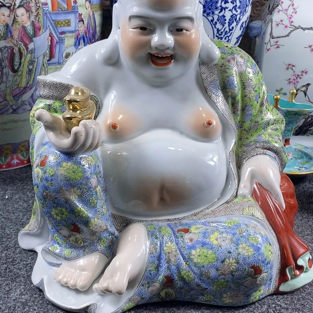 手工手绘陶瓷摆件工艺品顺**地