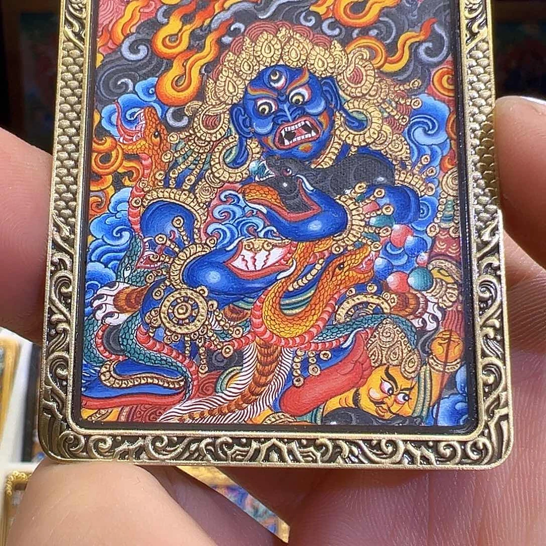 ****）吊坠全手绘热贡唐卡黑财神