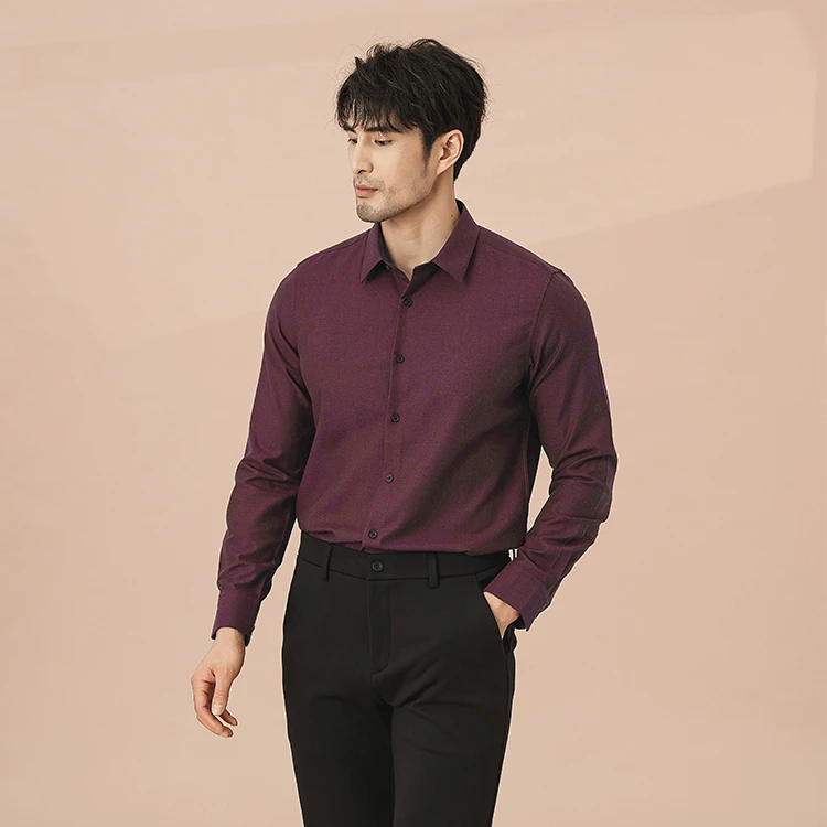 简单人内里拉绒高端衬衫【合体码正】男士舒适商务休闲长袖保暖衬衫