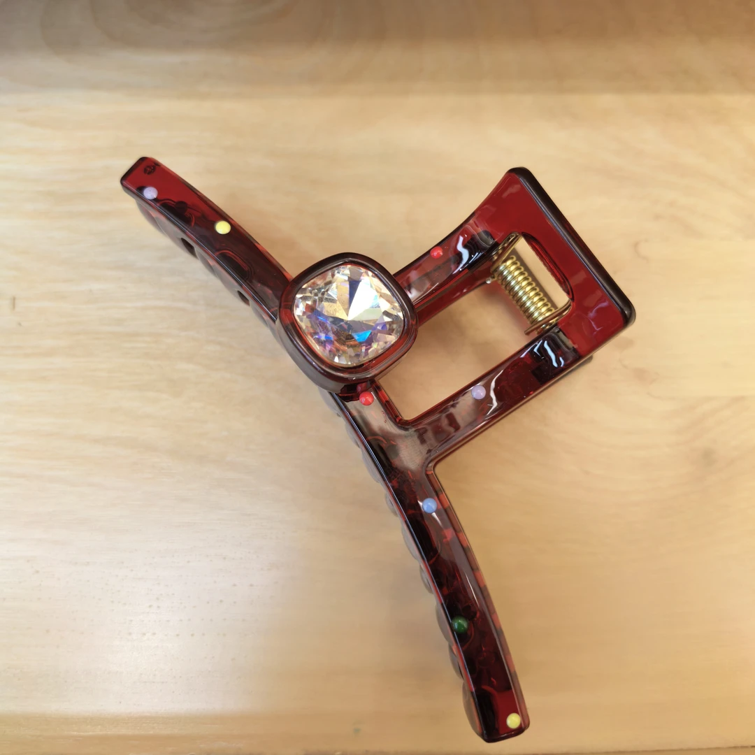 D645红色波点双面大颗告告T型大抓夹