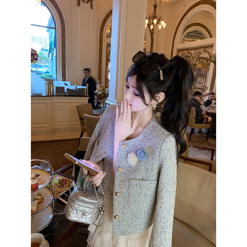 高级爆款小香风外套女2025新款短款小个子秋款法式名媛设计感上衣