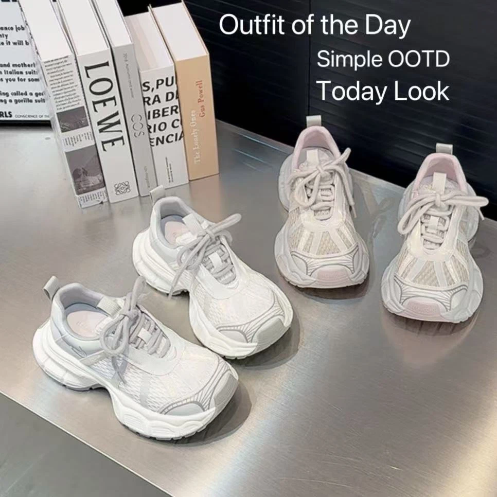 【LL】仲夏之夜~25夏款韩款卡皮巴拉圆头透气老爹鞋女百搭休闲鞋