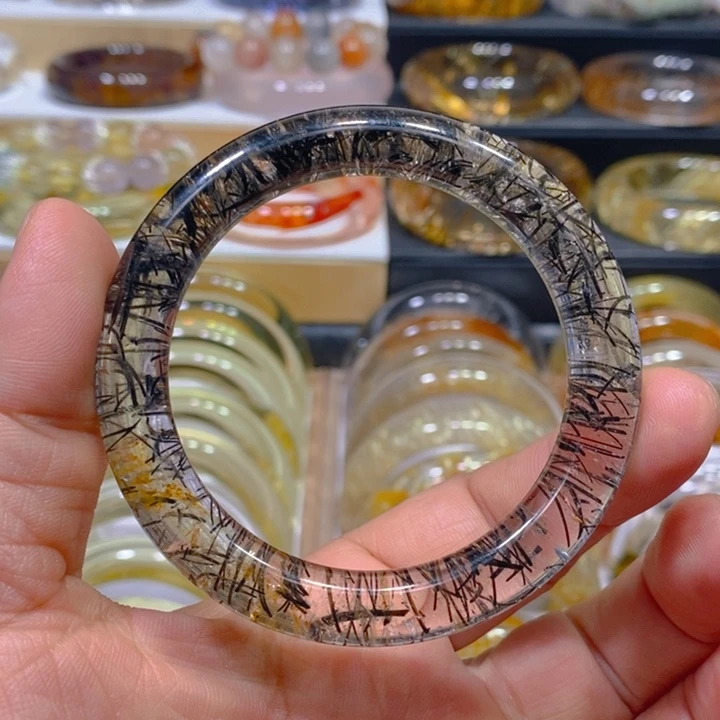 发晶手镯未镶嵌天然发晶手镯54圈口