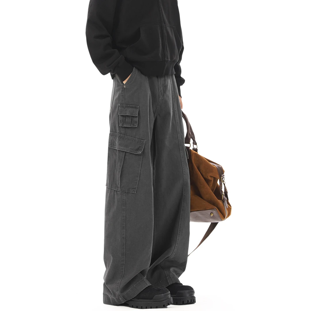 NOMIO美式多口袋工装裤直筒百搭显瘦休闲裤男女夏季复古纯色裤子