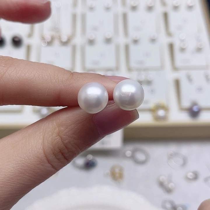淡水珍珠耳饰银S925镶嵌无*