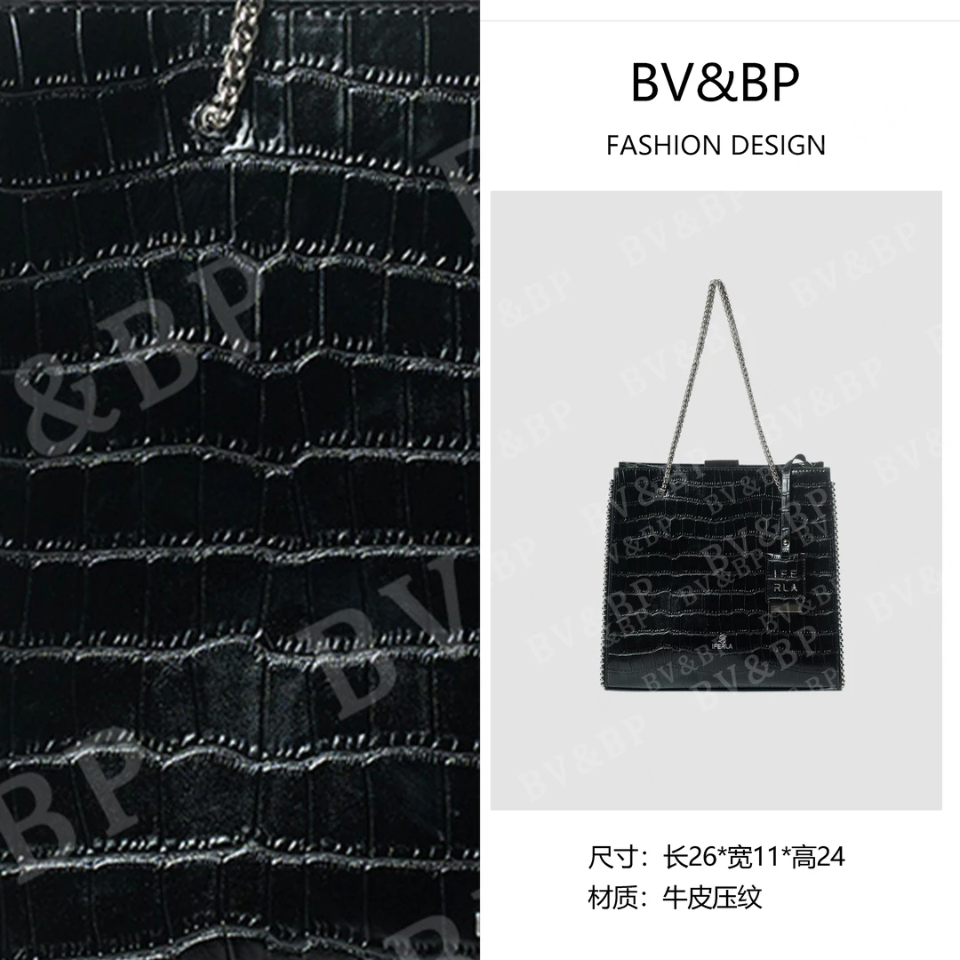 BV&BP· 原创设计 真皮高定单肩斜跨包  IF8309-黑色