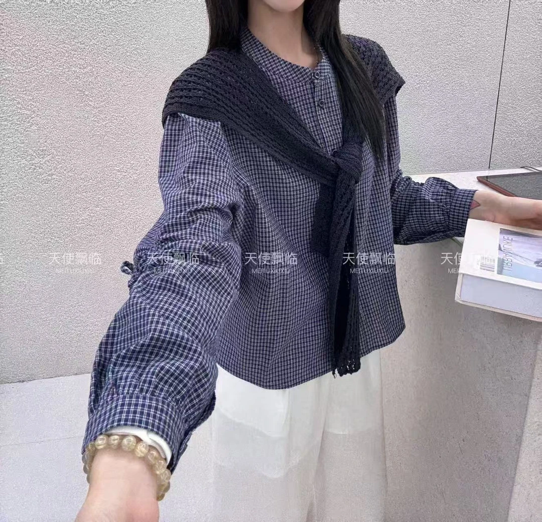 依恋家，韩系格子衬衫披肩时尚百搭