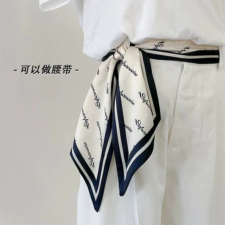 新款丝巾小方巾送妈妈礼物秋冬季妈妈丝巾百搭洋气围巾职业领巾女