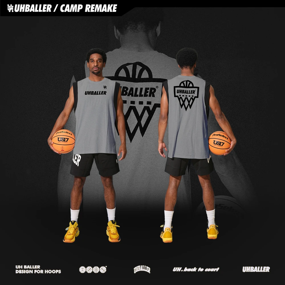 UH BALLER美式复古球衣篮球背心速干吸湿排汗高弹热身服投篮服