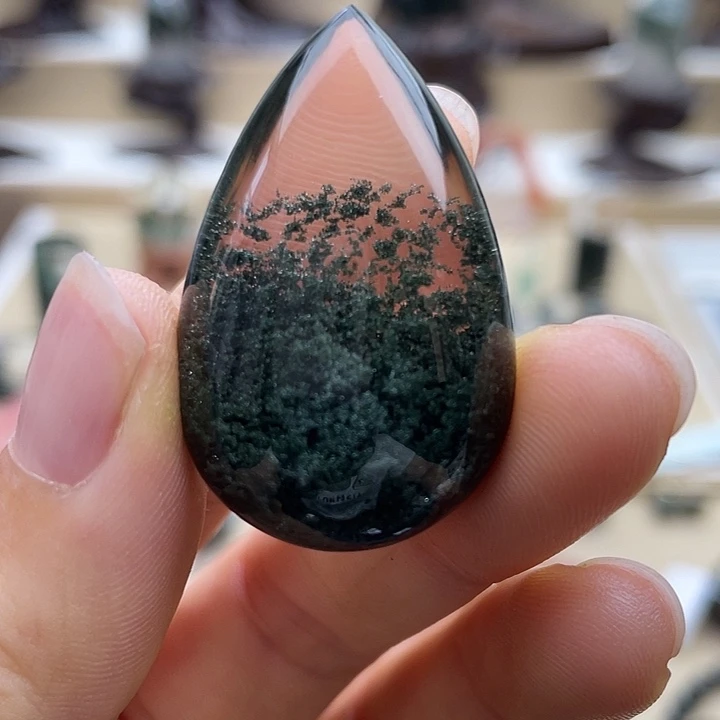 未镶嵌颈饰水晶绿幽灵聚宝盆水滴