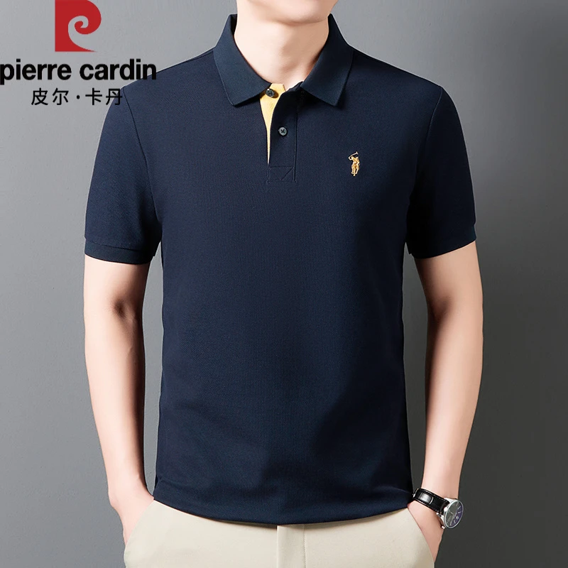 皮尔卡丹纯棉POLO衫短袖T恤男2025夏季体恤翻领上衣休闲宽松透气