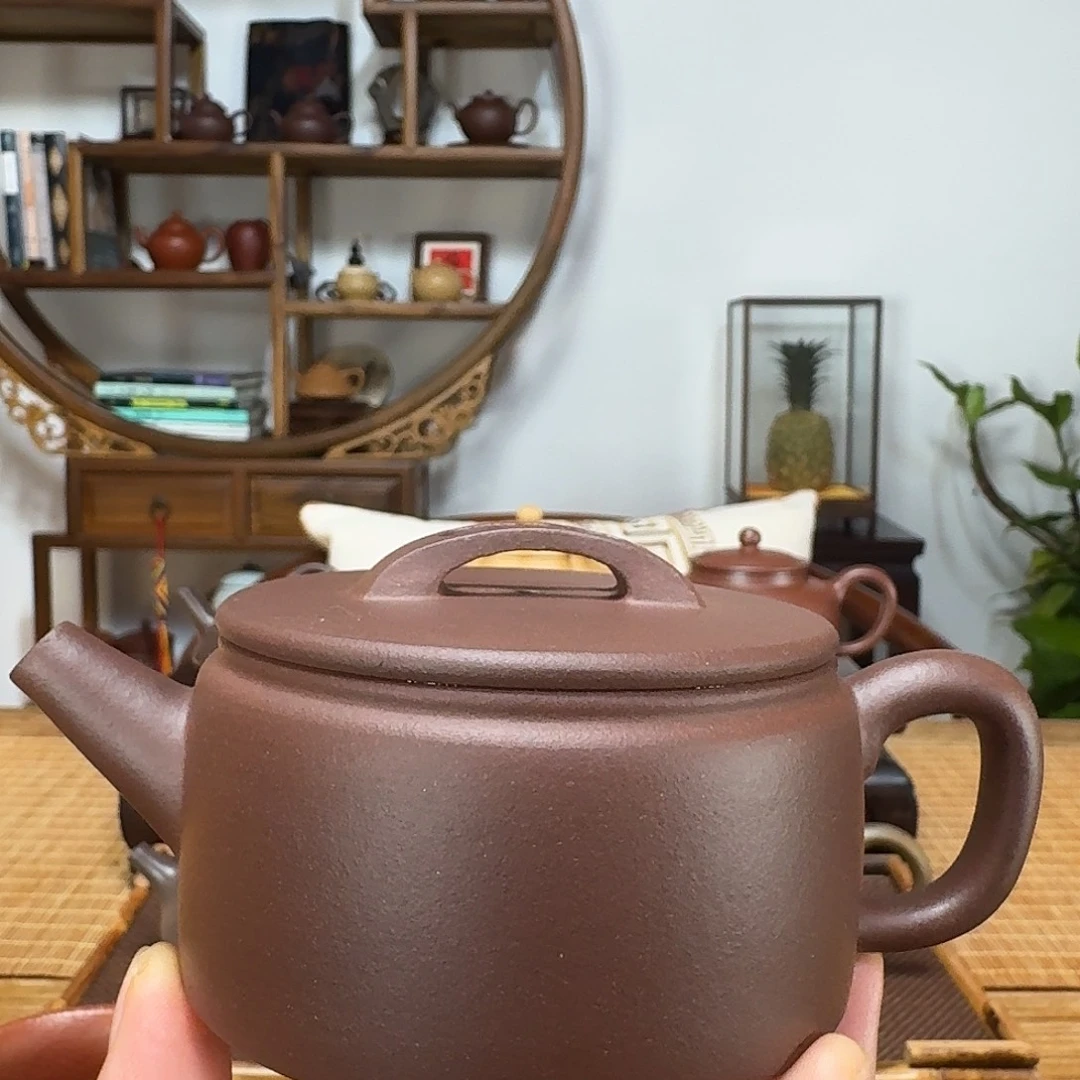 紫砂茶壶汉瓦壶，原矿本山底槽青