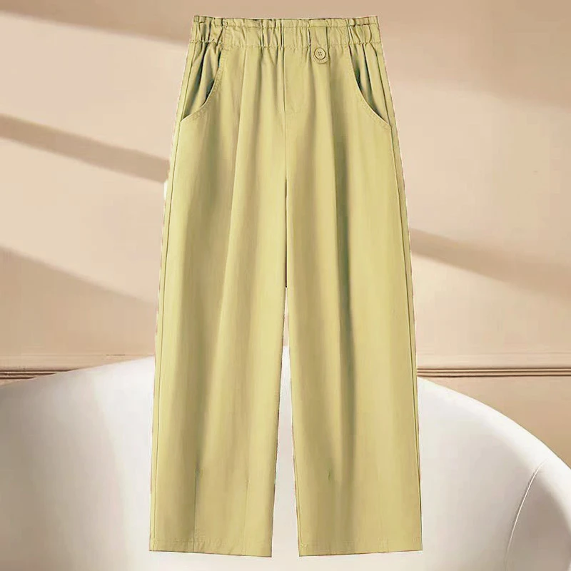 AB 松紧腰直筒休闲裤女春秋