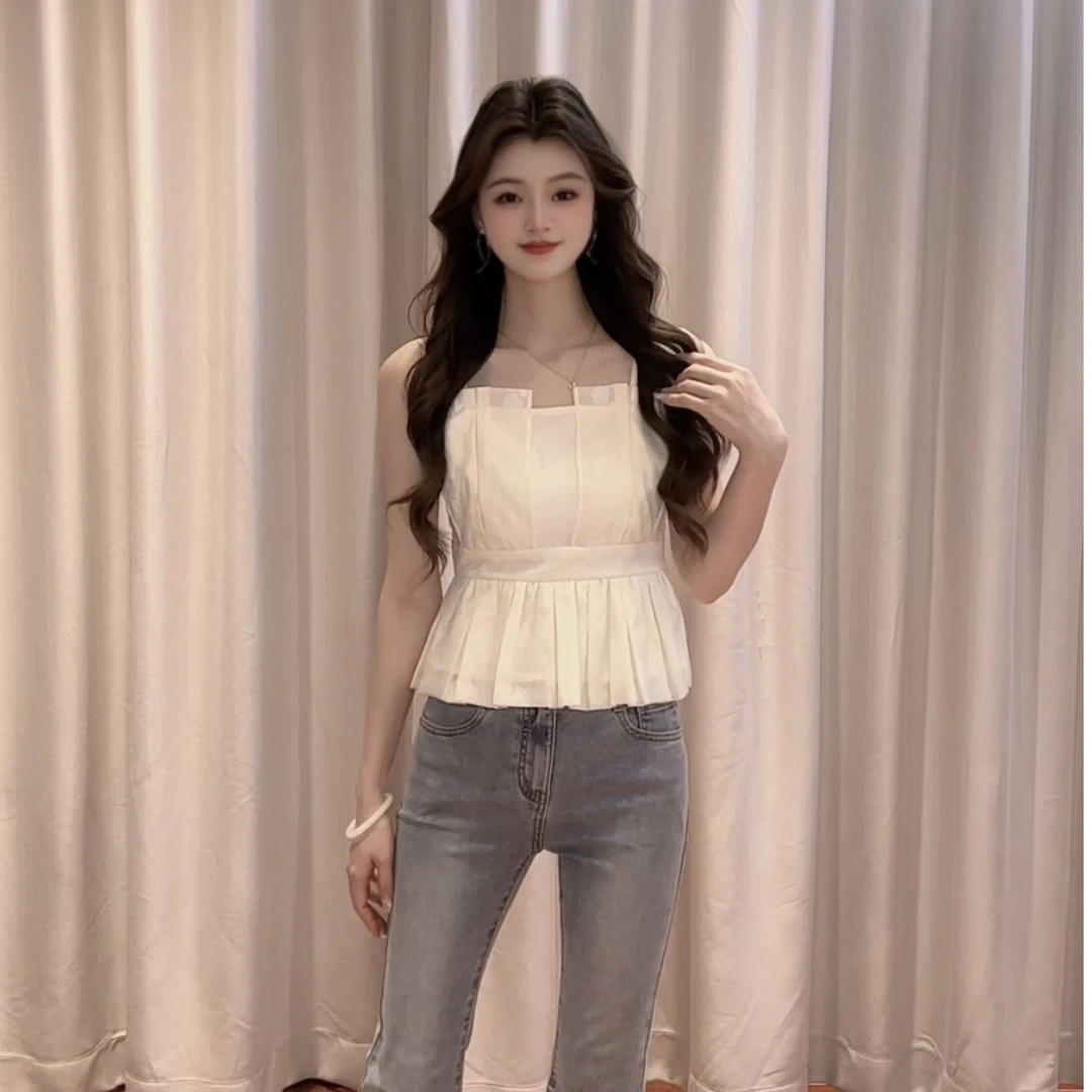 IEF/爱依服上衣2025夏季新款法式浪漫淑女气质纯欲风设计感吊带