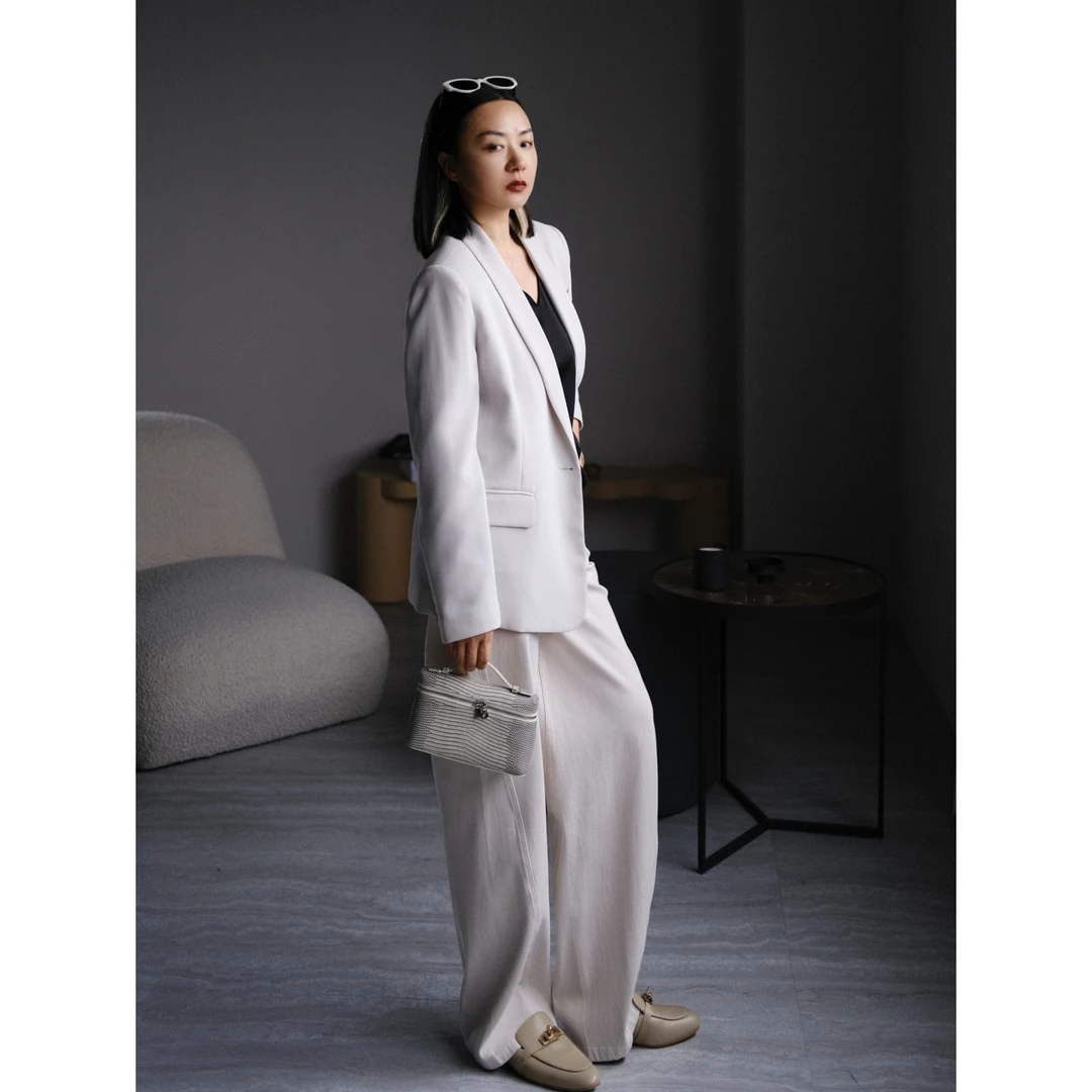 TOFOD “柏林”日本进口醋酸老钱松弛感职场精英西装外套女DY1084