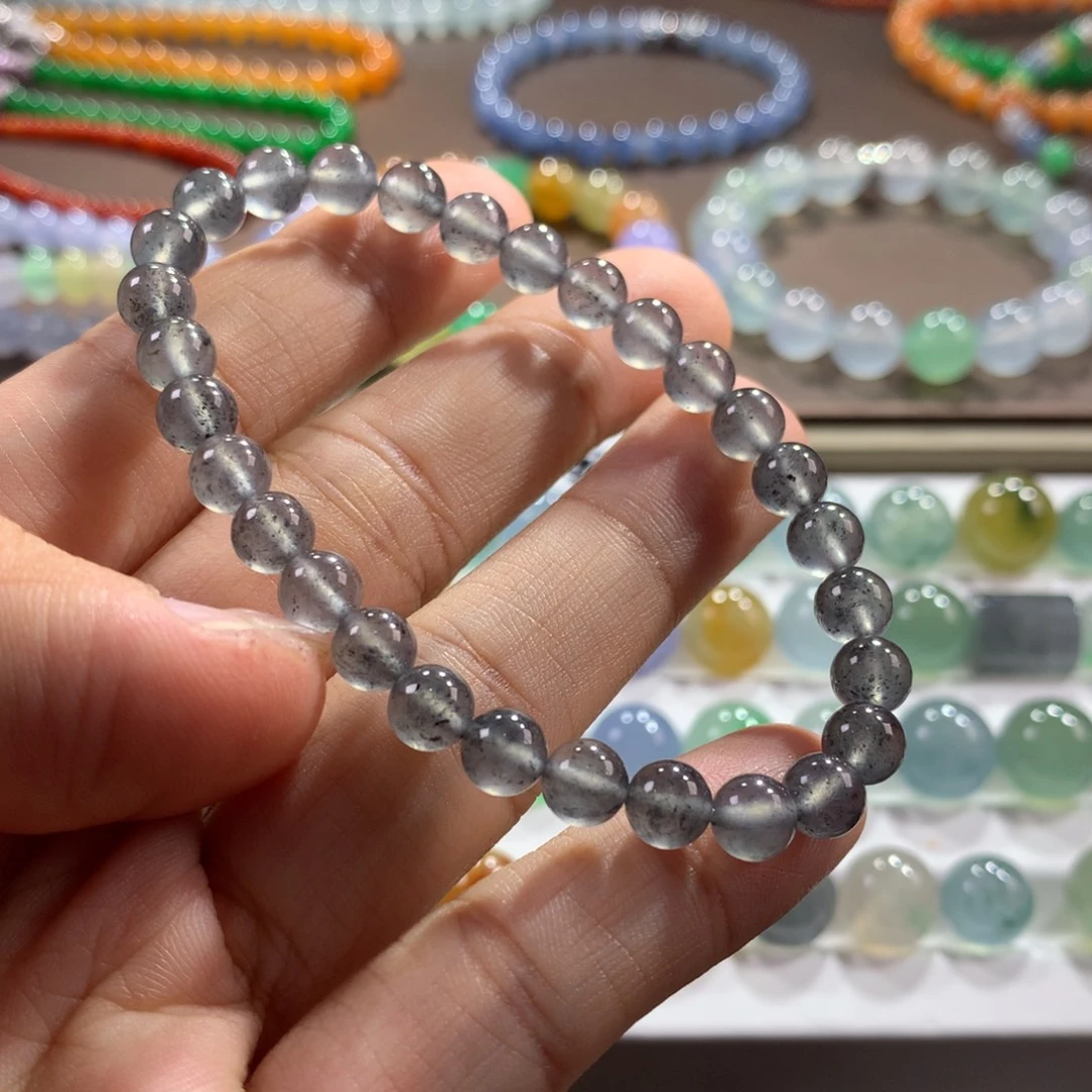 翡翠未镶嵌颈饰玻璃种黑刚单圈 卡6.1