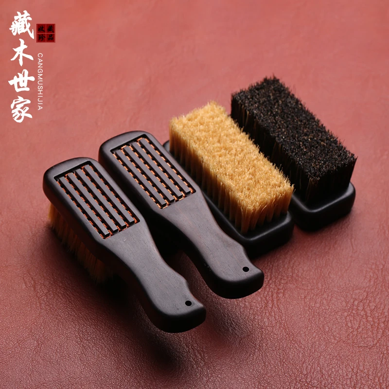 猪鬃毛刷软硬绑线紫光檀文玩刷子万毛刷保养包浆上色核桃金刚通用