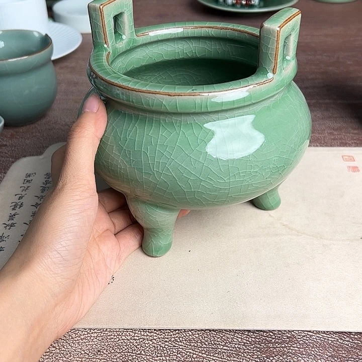 龙泉云间青瓷小米茶器