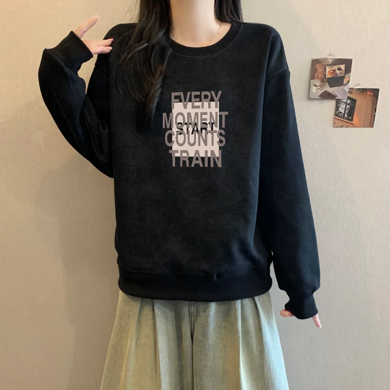 扎染圆领卫衣女士2025秋冬季新款欧货宽松休闲套头长袖打底衫上衣