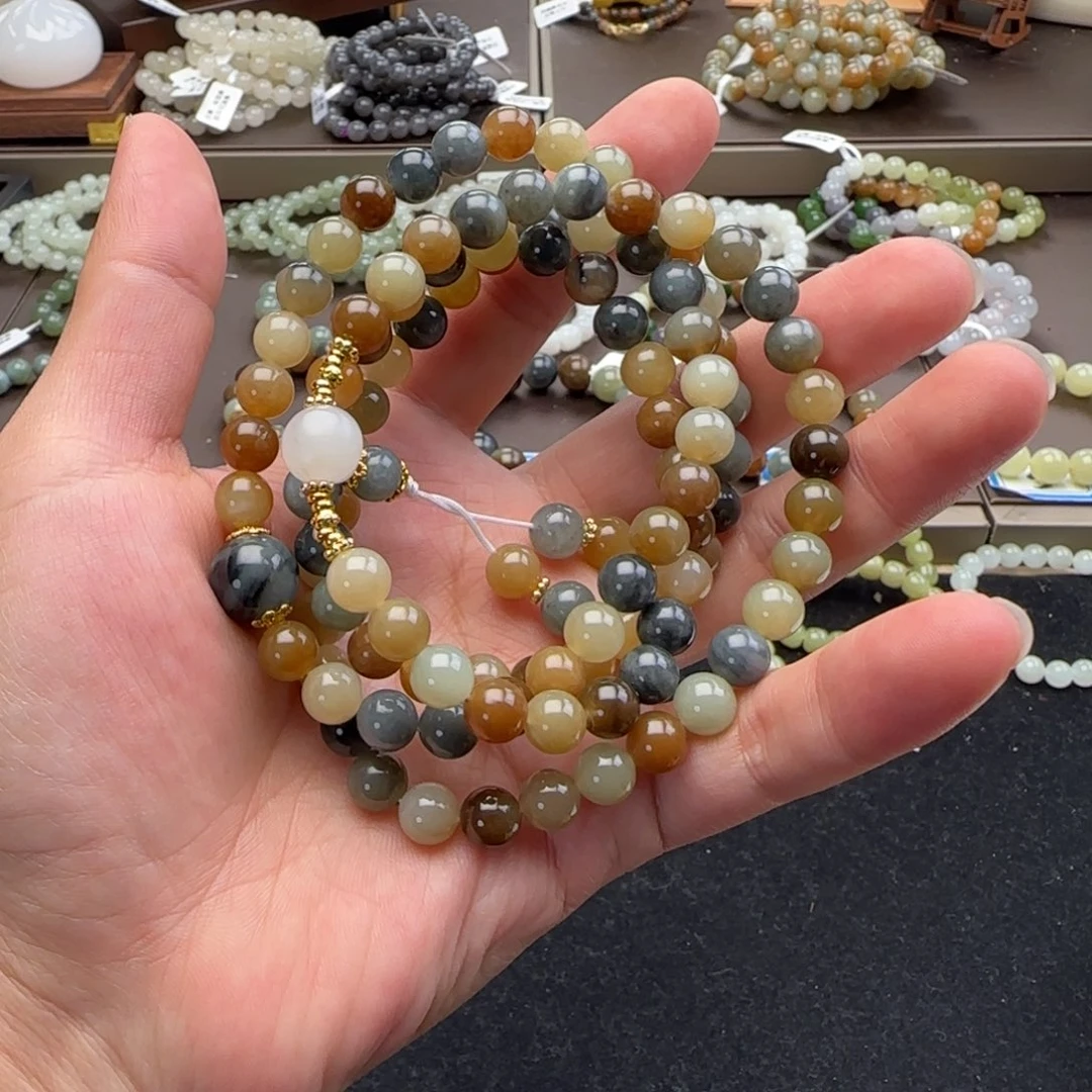 和田玉未镶嵌手链卡8楼兰108，73