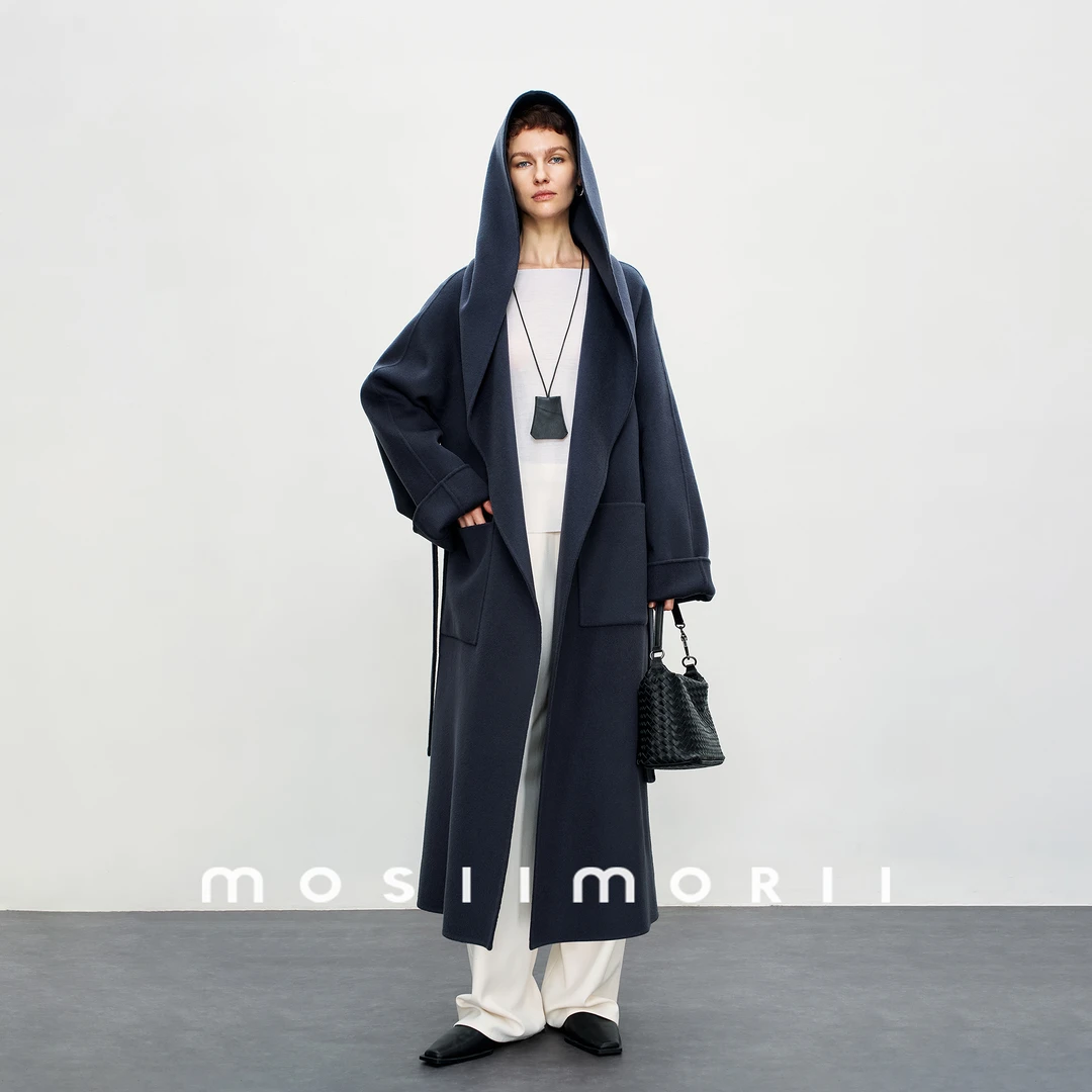 【戛纳之夜】气质设计师休闲高级长款时尚宽松春秋双面毛呢大衣