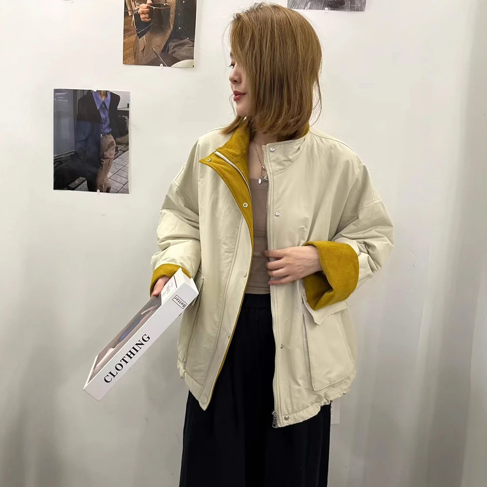 百搭夹棉外套时尚棉服女韩系休闲宽松显瘦2025年冬季新款保暖潮