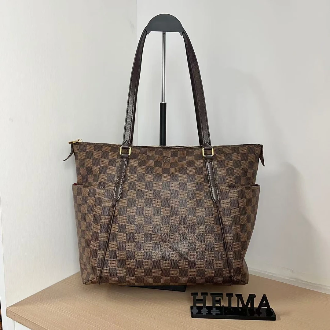 95新 LouisVuitton/路易威登 14309537 LV棕棋盘格奶瓶托特 33*30