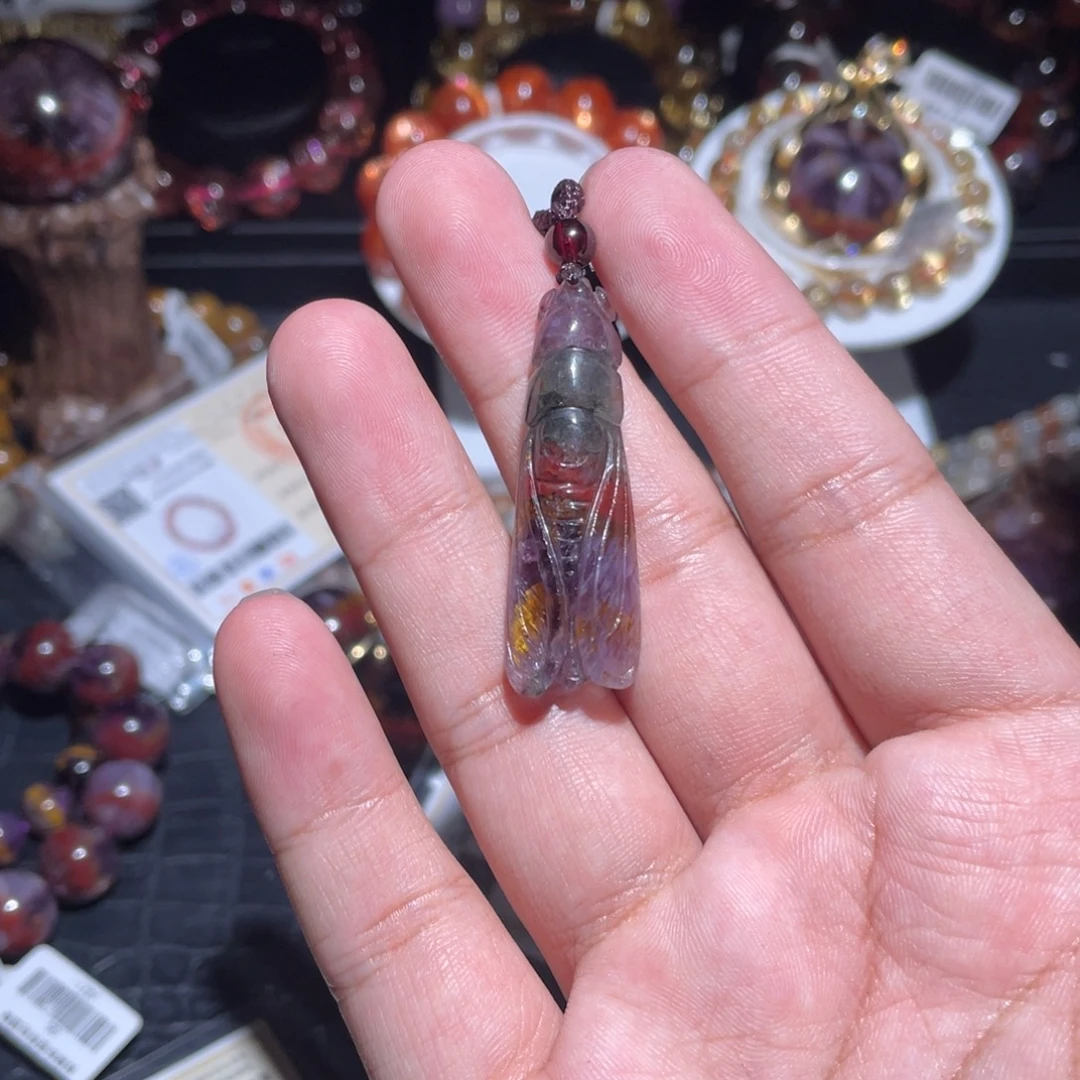 水晶吊坠(赠链)未镶嵌极光23金蝉吊坠