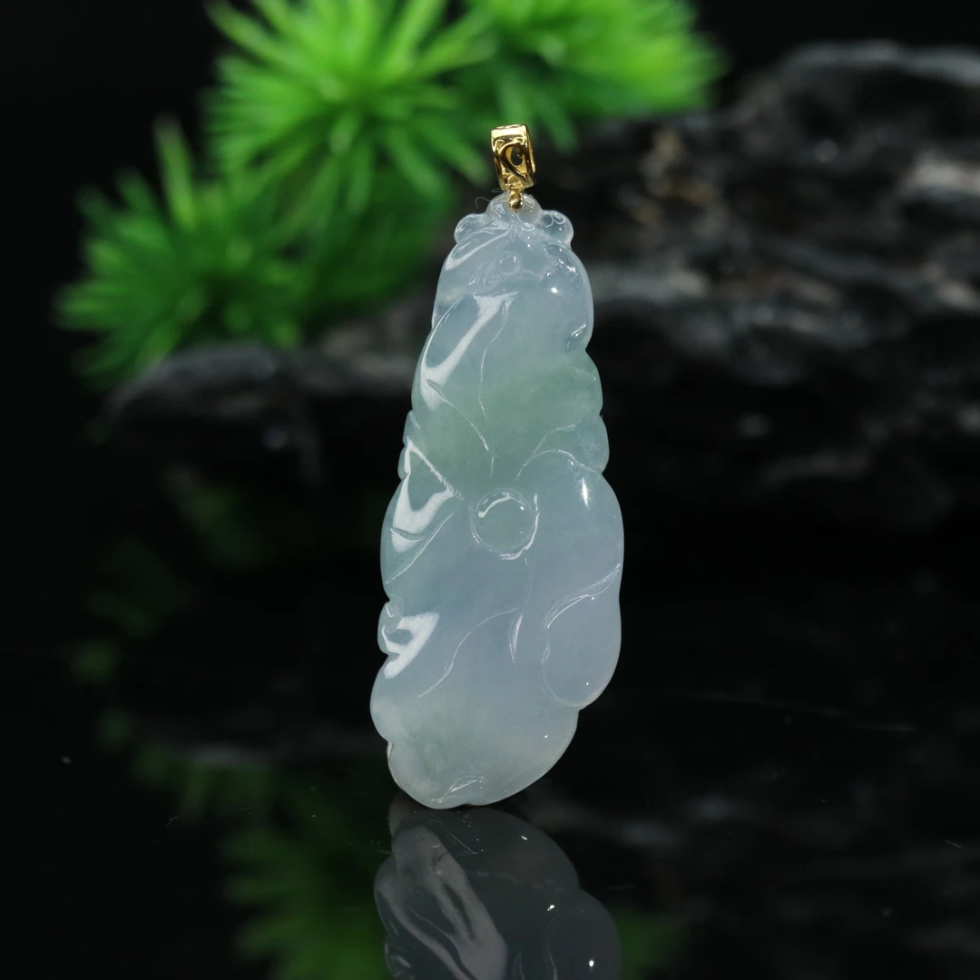 1天然缅甸翡翠A货18k冰荷叶/901514/上海嘉禾拍卖