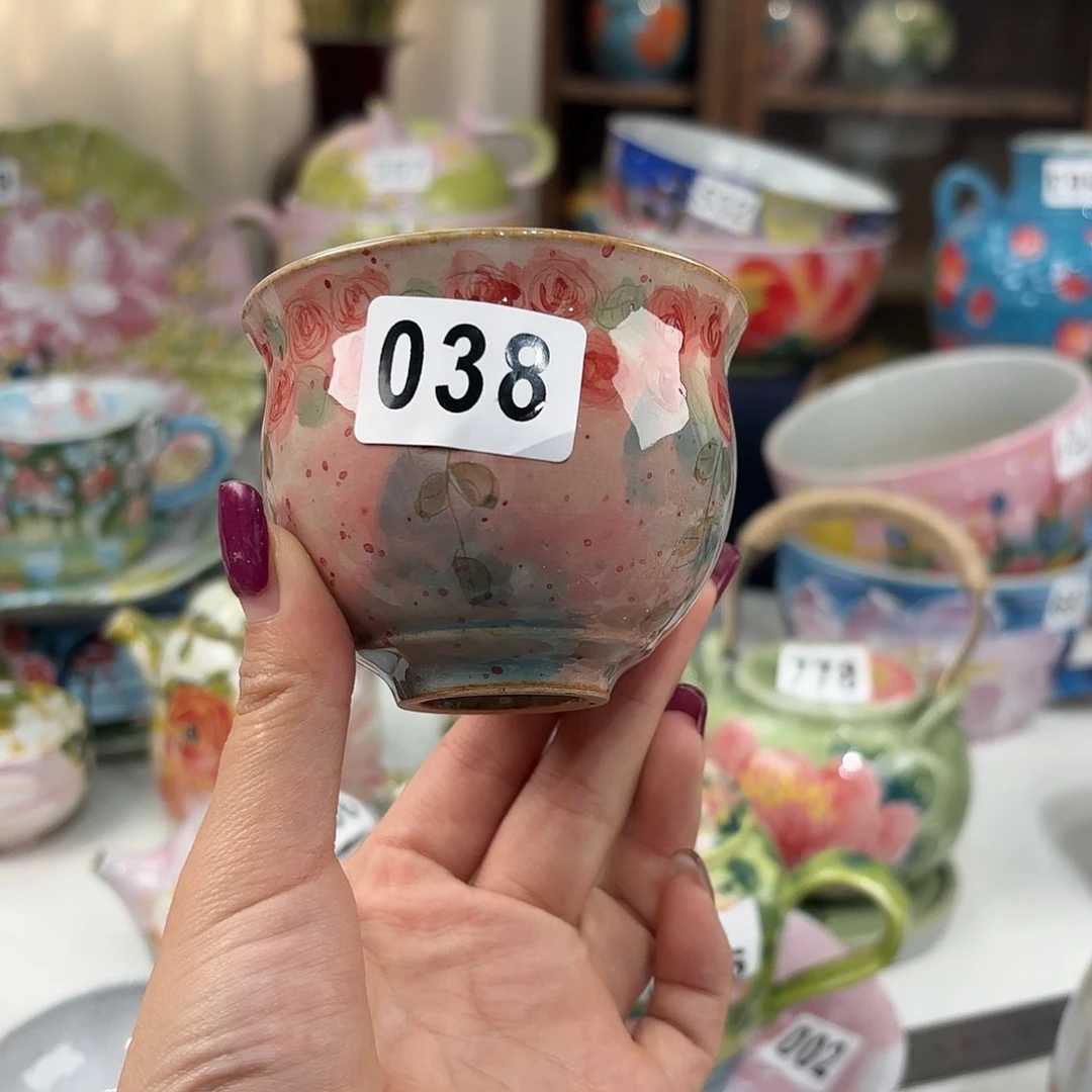 瓷片胡***了景德镇手绘高温釉下彩陶瓷茶具