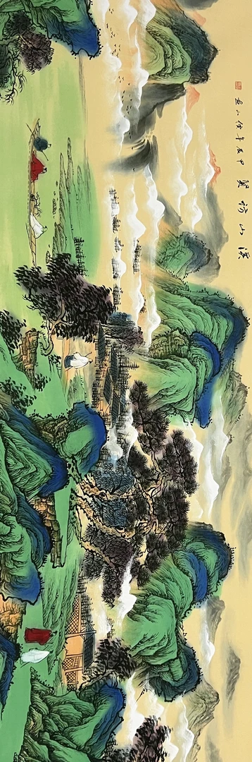李仙山220*72《溪山访贤》仿古山水画