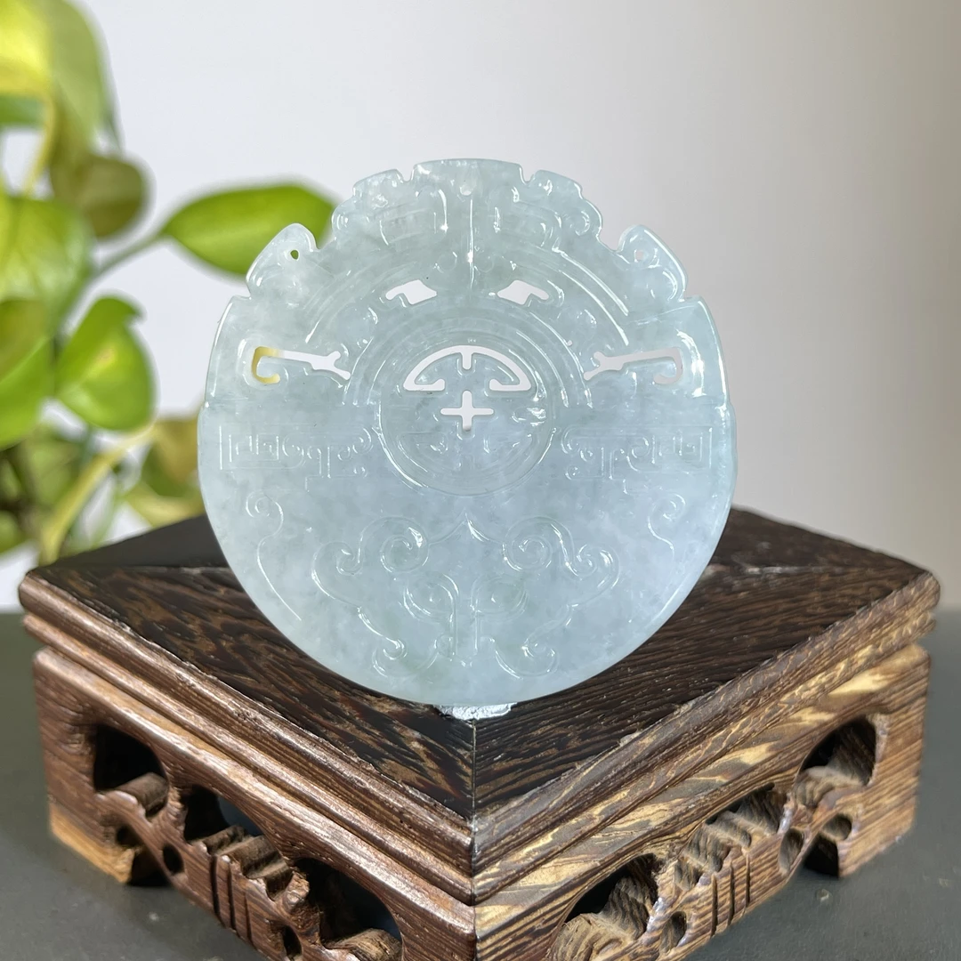 JXA03-130 天然翡翠缅甸A货 仿古牌