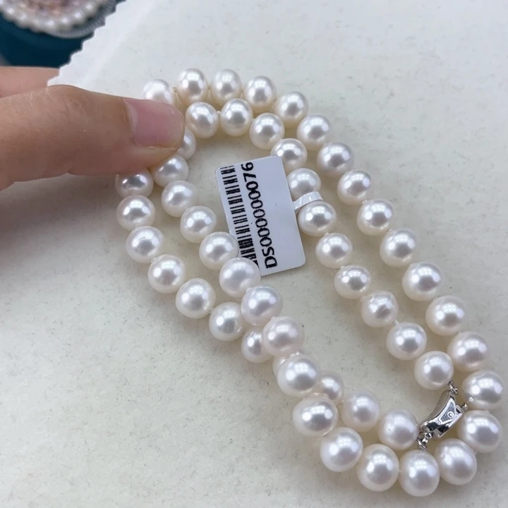 淡水珍珠颈饰银S925镶嵌9➕极光冷白