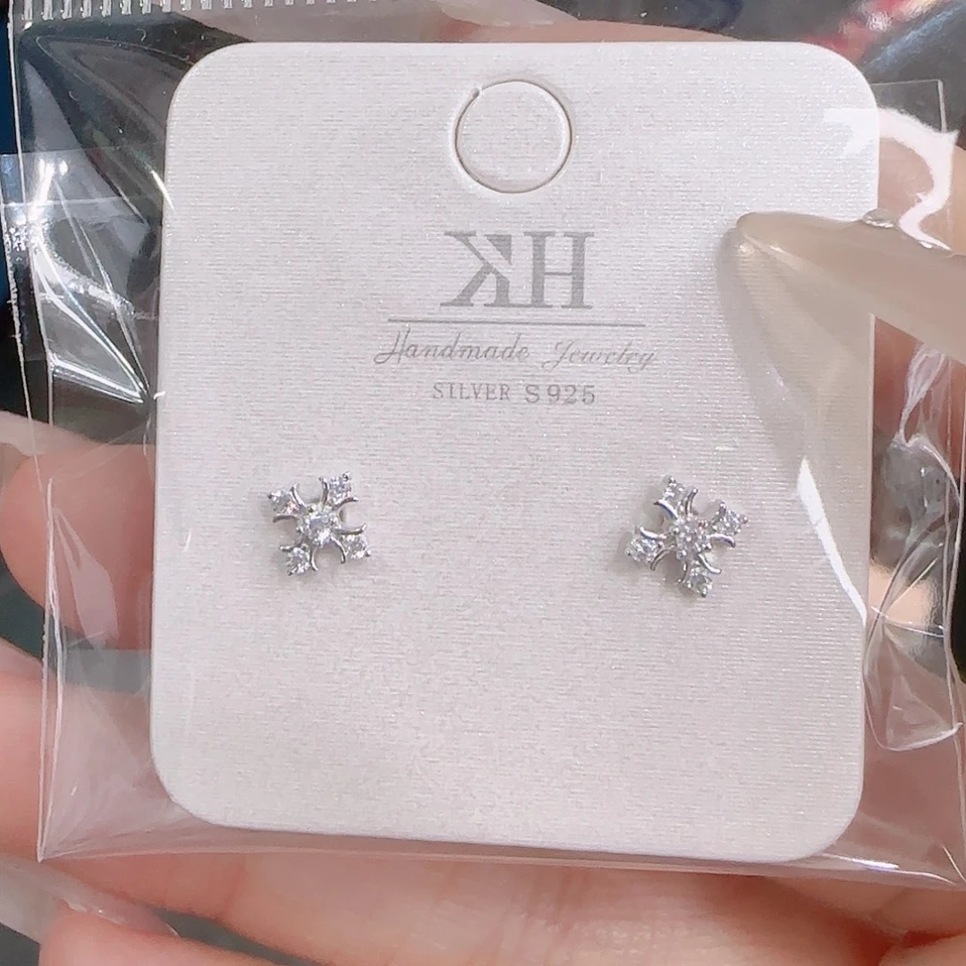 锆石铜合金925银耳环