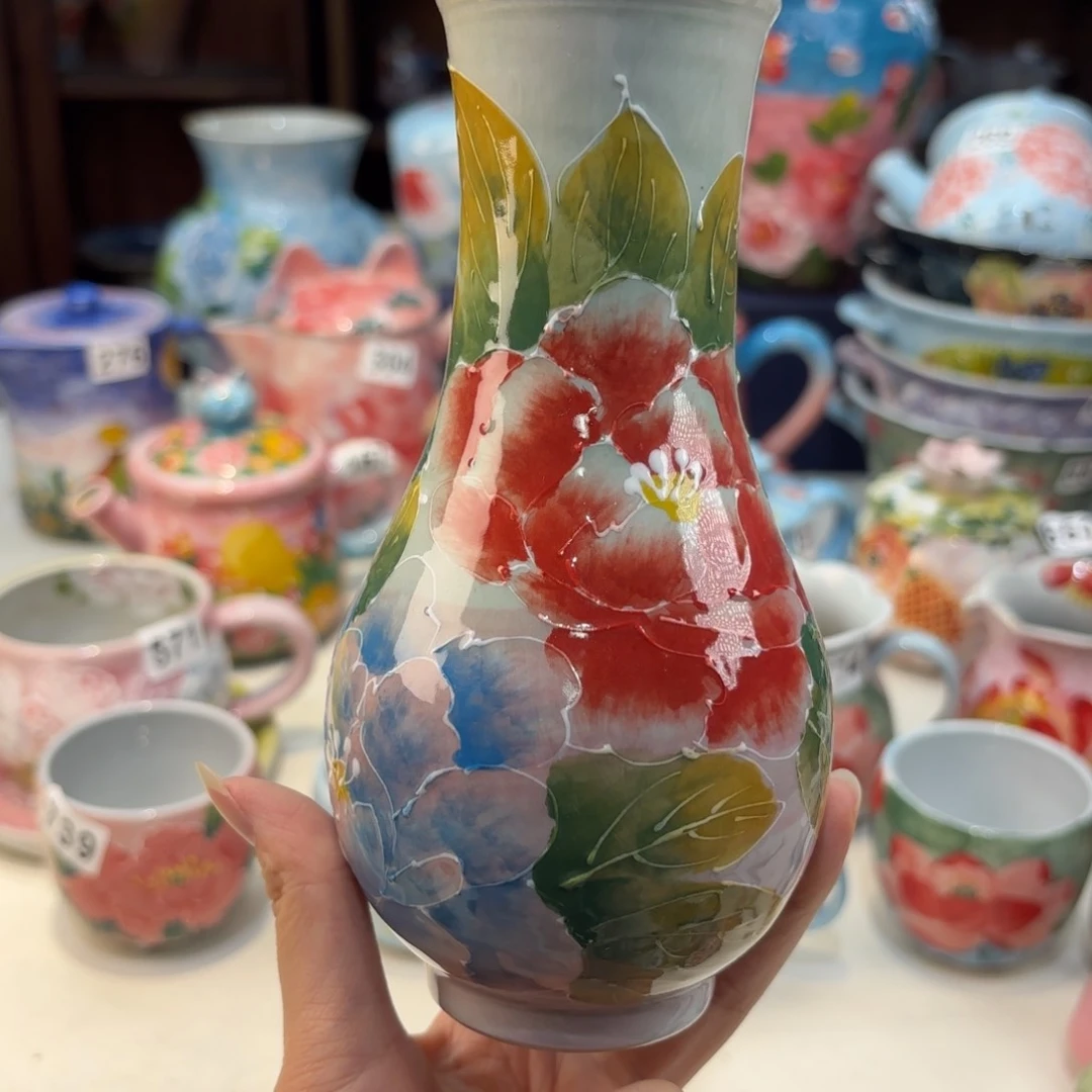 瓷片景德镇手绘高温釉下彩陶瓷茶具