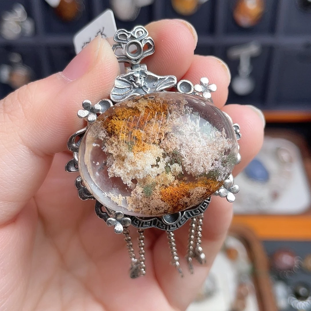 水晶颈饰银S925镶嵌糖*