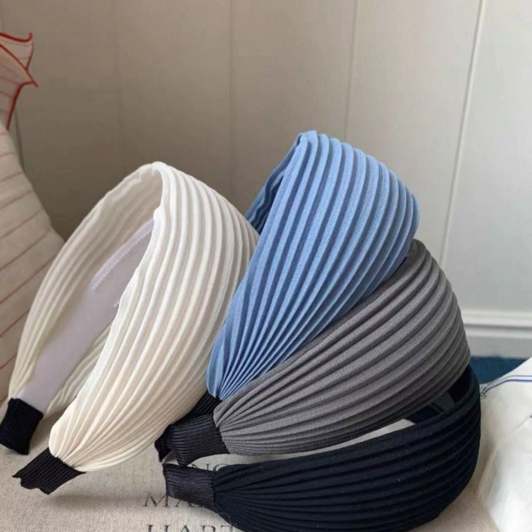 洋气宽边条纹褶皱发箍发饰简约小众设计感头箍个性高级百搭头饰