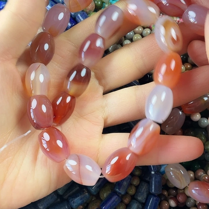 查罗石散珠合金卡13*18枣珠一条