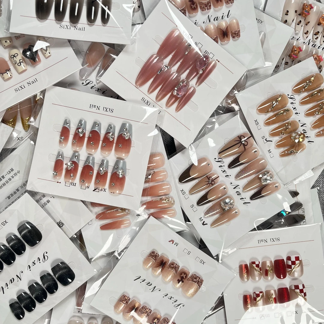 长尖4.0美甲穿戴甲孤品微瑕介意慎拍no退no换裸色高级感中长款