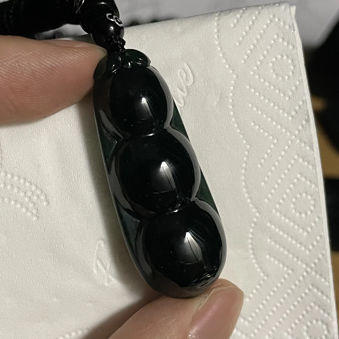 天然翡翠a货 福豆玉坠h