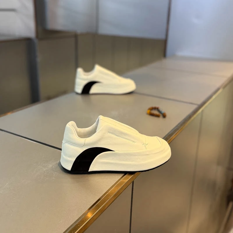 高级感秋季新款低帮鞋男鞋一脚蹬时尚休闲百搭日常轻奢懒人鞋拼色