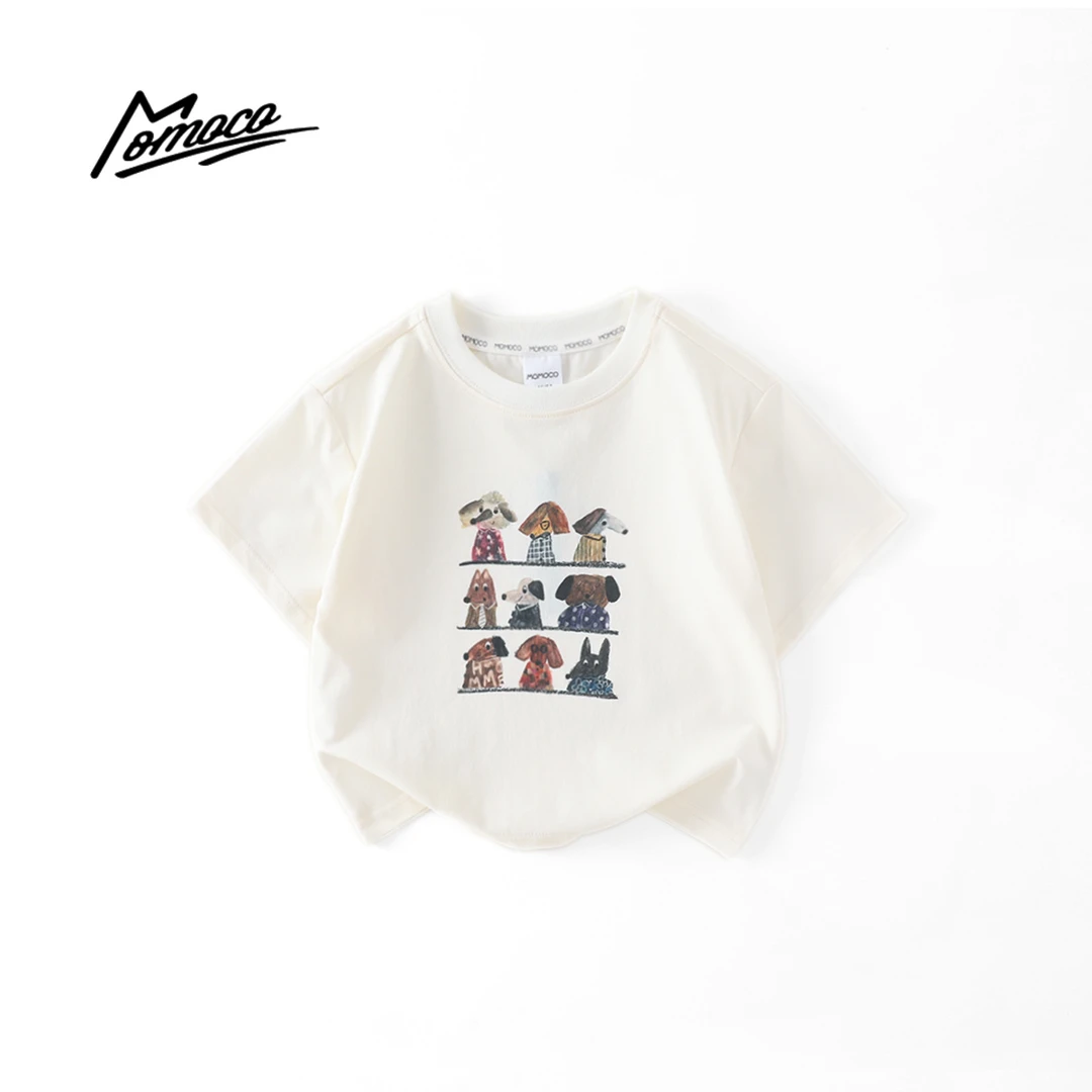 MOMOCO夏季男童短袖T恤运动小狗卡通宽松型洋气休闲77230235063