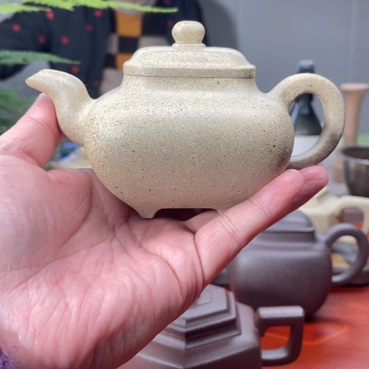 茶壶紫砂原矿无添加手磨料墨绿泥传炉